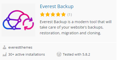 Everest Backup to backup WordPress files
