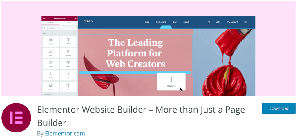 Elementor Page Builder Plugin Image.