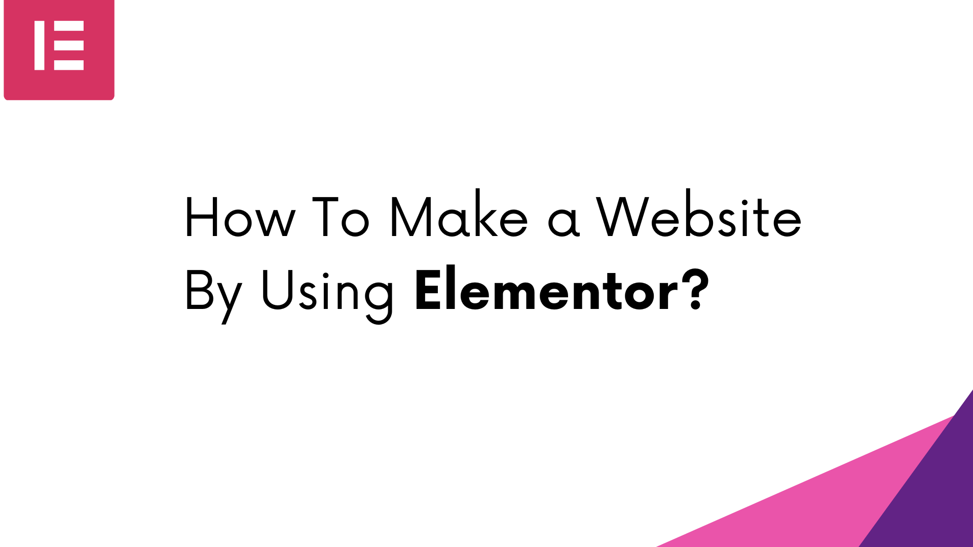 Elementor Page Builder Banner