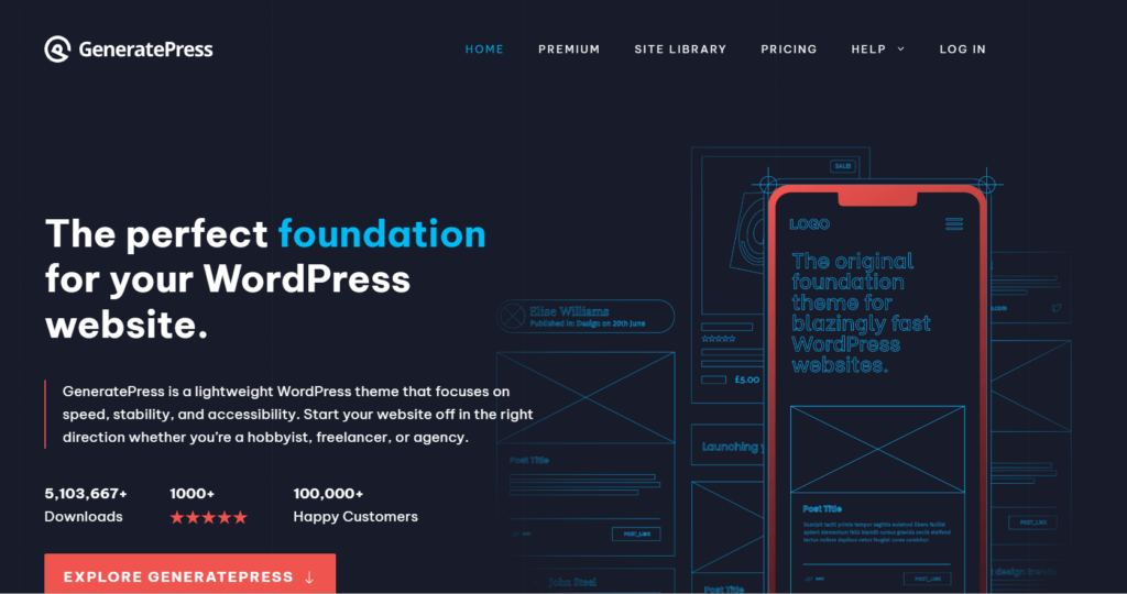 GeneratePress Theme Page Image