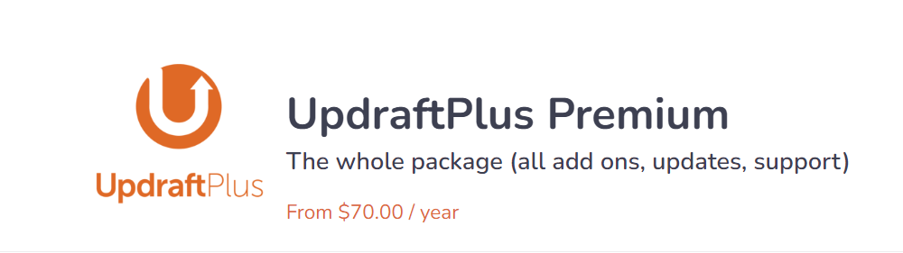 Updraft Plus Premium Page Image