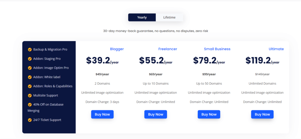 WP Vivid Pricing Page