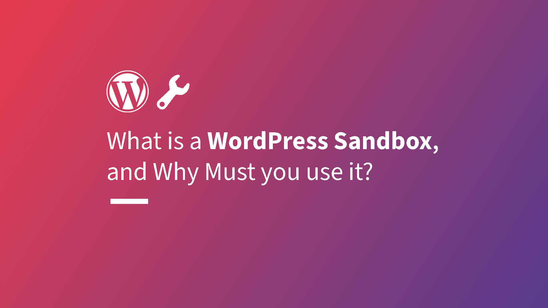 WordPress Sandbox Banner Image