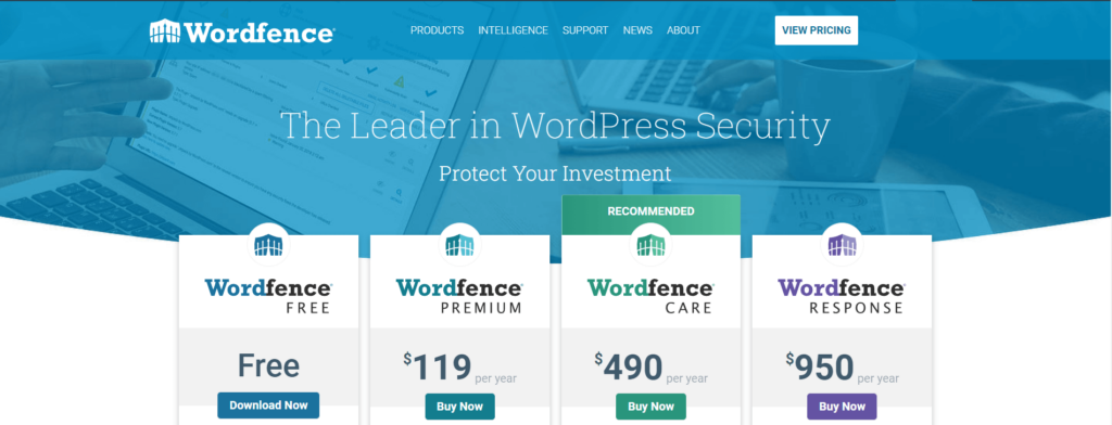 Wordfence Pricing page Image