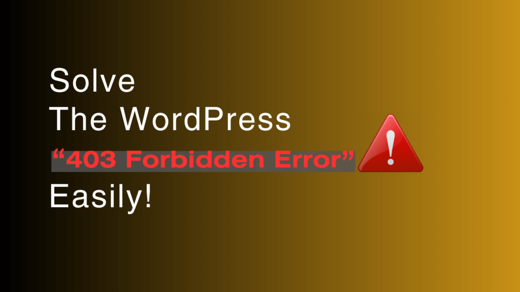 WordPress 403 forbidden error banner