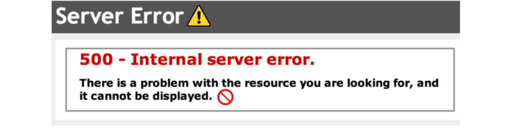 What is Internal Server Error Image